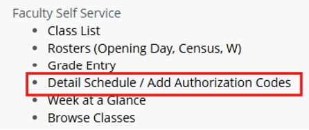 Faculty Self Service - Detail Schedule Faculty Self Service - Detail Schedule Image