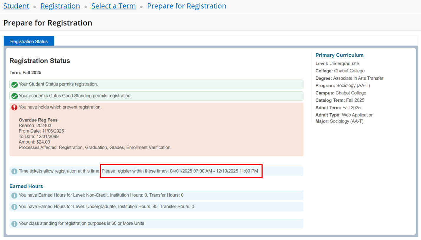 Prepare for Registration