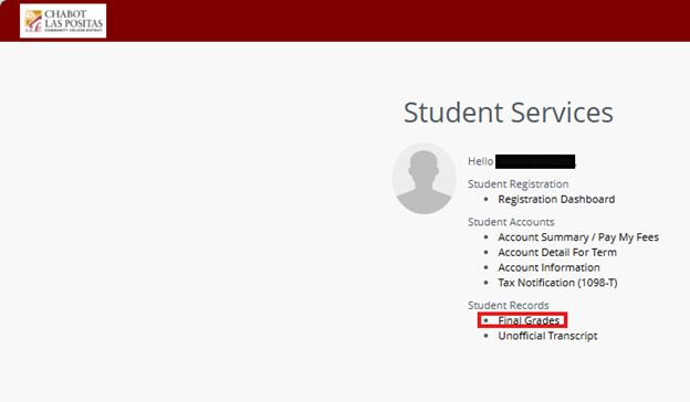 Student Dashboard Grades