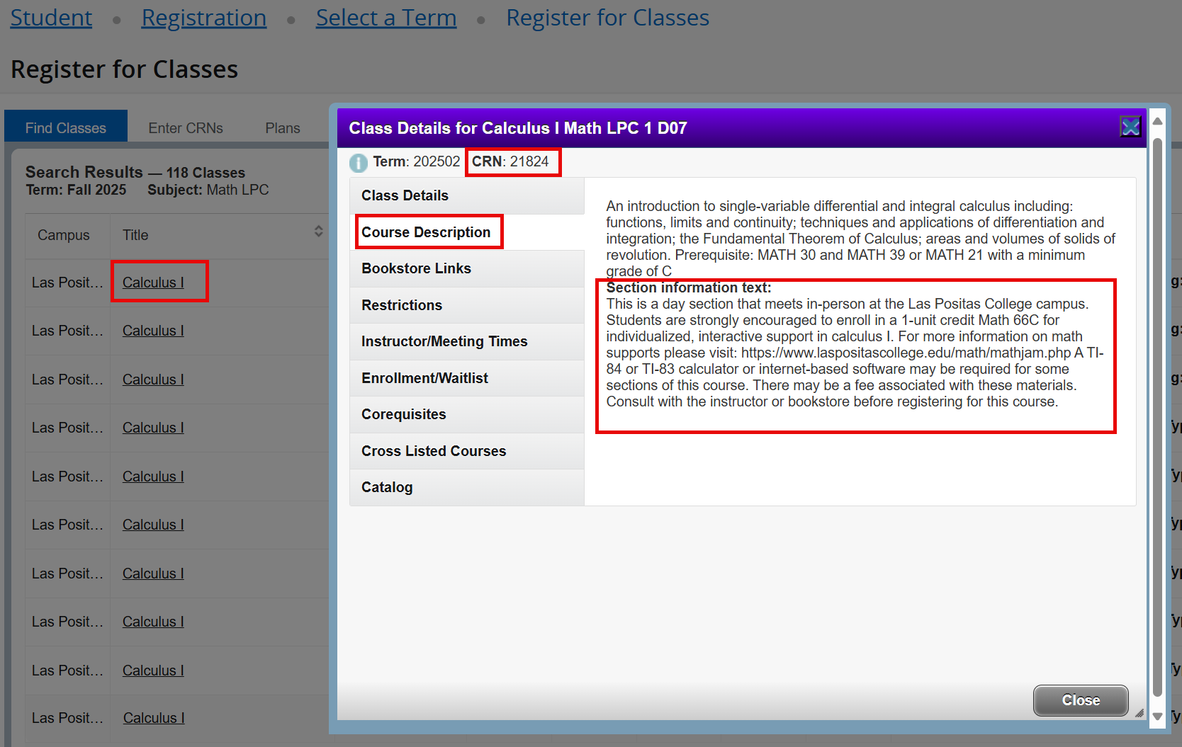 class details class details