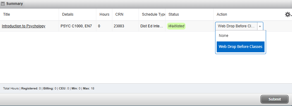 Waitlist Drop